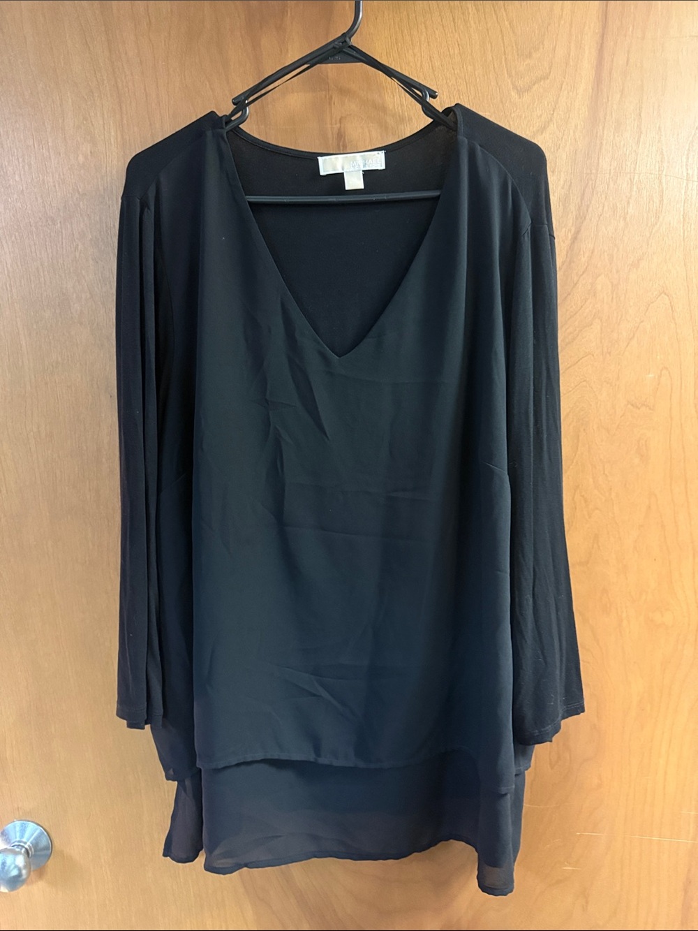 Michael Kors Black V-Neck Layered Tunic